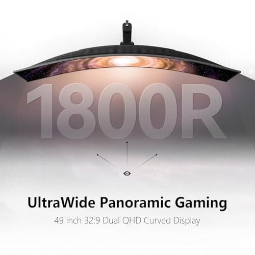 INNOCN 49" 49Q1S OLED Curved Gaming Monitor 5120 x 1440p 240Hz, 0.03ms, USB Type C 90W, HDMI 2.1, DisplayPort, USB Hub, Surrounding Speakers, Adaptive-Sync, Height Adjustable Stand, Black 7
