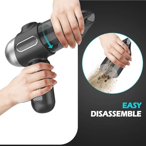 Nodrax Handheld Car Vacuum Cordless with Efficient Brushless Motor, 12000Pa High Power Suction and Extended Runtime, 4-in-1 Mini Hand Held Vacuum for Couch and Shop - Black 8