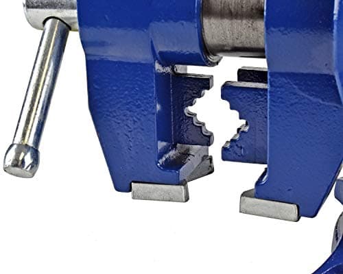 Yost Vises 750-E Multi-Jaw Rotating Vise System | 2 in 1 Multipurpose Bench and Pipe Vise | Secure Grip with Swivel Base | Made with a Combination of Ductile Iron & Hardened Steel | Medium, Blue 6