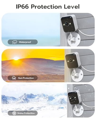 JOOAN 3MP Outdoor Security Camera WiFi Camera 【2.4G WiFi & Bluetooth & Color Night】 for Home Security Baby Pet IP66 Waterproof 2 Way Audio Motion Detection Siren SD/Cloud Storage Color Night Vision 3