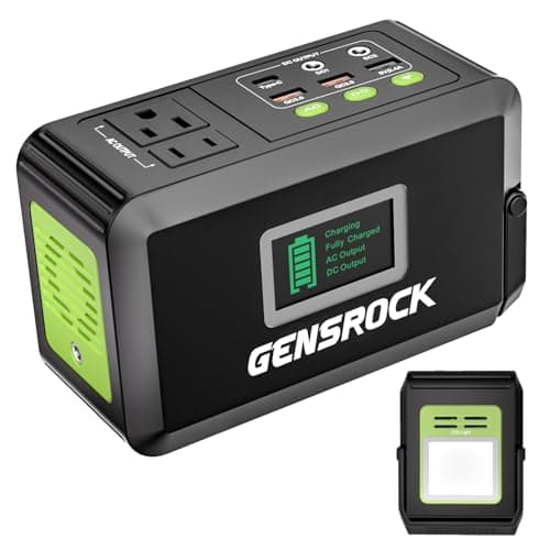 GENSROCK Portable Power Bank, 24,000mAh Portable Laptop Charger with 150W Peak AC Outlet, 8-Port Compatible with iPhone Series, MacBook, Dell, Samsung for Outdoor Camping Home Office Emergency.