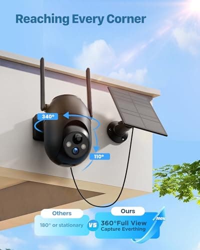 SIIOOE Security Cameras Wireless Outdoor Solar: 2K WiFi Camera for Home Security System - Battery Powered Cam IP66 Waterproof Motion Sensor - Camaras de Seguridad para Casa Inalambricas 6