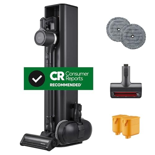 LG CordZero A949 - Cordless Stick Vacuum Cleaner with Auto-Empty Base, 200 Minute Runtime w/Extra Rechargeable Battery, Power Mop, Dual Floor Max, Lightweight, Cleaning for Carpet, Hardwood, Pet Hair