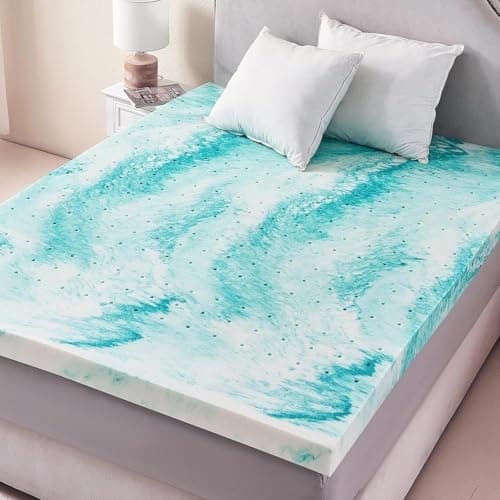 SIEMOUR 3 inch Memory Foam Mattress Topper King Size Bed, Gel Infused Memory Foam Mattress Pad for Back Pain Relief, 76x80 Inches