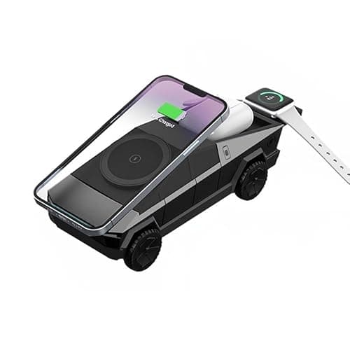 3 in 1 Charging Station Cybertruck Wireless Charger for iPhone 16/15/14/13/12 Series for Watch 10 9 8 7 6 5 4 3 2 SE and Ultra Series for Airpods 4 3 2 Pro (Grey)