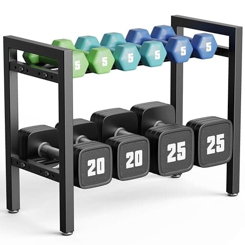 Dumbbell Rack 2-Tier 20 IN Length Adjustable Weight Rack For Home Gym Dumbbells Kettlebell (Rack Only)