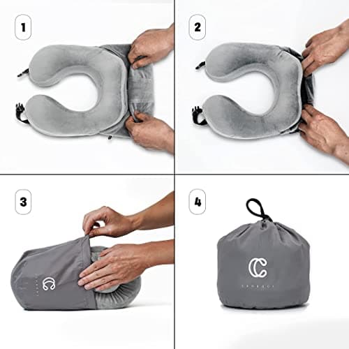 Cuddool Hoodie Travel Pillow Memory Foam Neck Pillow Head Chin Support Airplane, Car, Office & Home Sleep Rest Traveling Pillow(Gray,M) 7