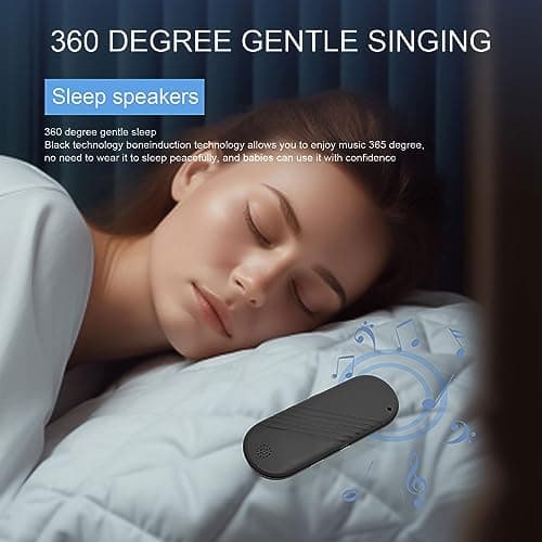 Dpofirs Pillow Speaker Bluetooth Sleep Headphones for Man and Women, Mini Deep Bass Stereo Conduction Pillow Speaker for Home Travel Sunbathing Camping Solutions for Insomnia 5
