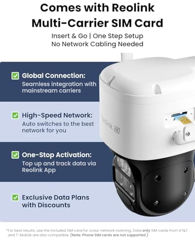 REOLINK 4K Dual Lens 4G LTE Cellular Security Camera Outdoor, 360 PTZ with Auto Tracking, No WiFi Solar Powered, 6X Hybrid Zoom, 8MP Color Night Vision, SIM Card Included,Motion Alert, TrackMix LTE+SP 8