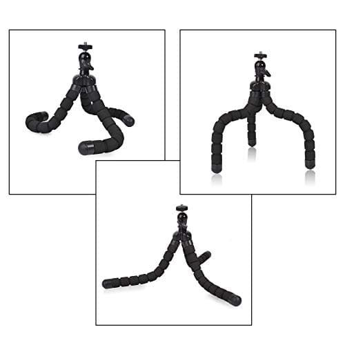 Phone Mini Tripod, Ruittos Premium Flexible Mobile Phone Tripod Stand Compatible with iPhone Samsung Go Pro, Small Digital Camera, Black 6