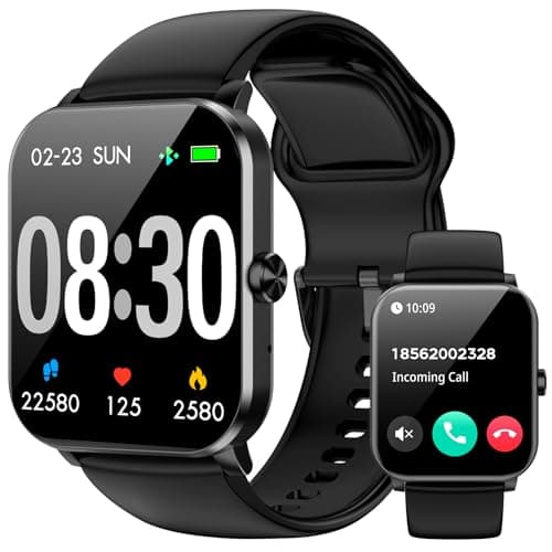 Jacoosa 1.85" HD Smartwatch for Men Women (Answer/Make Calls) (Black)
