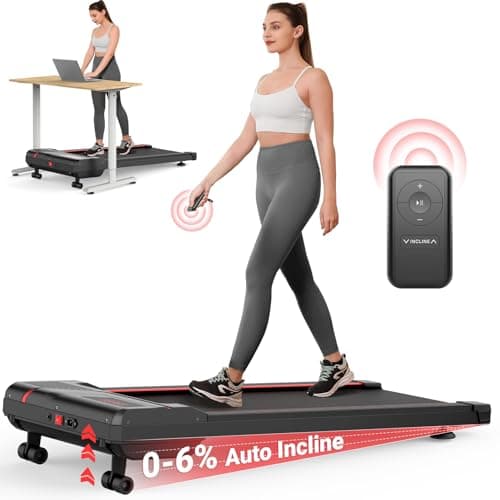 THERUN Walking Pad Treadmill with 6% Auto Incline, 2.5 HP Under Desk Treadmill for Home Office with Remote Control, 300 lbs Weight Capacity, LED Display, Wide Belt