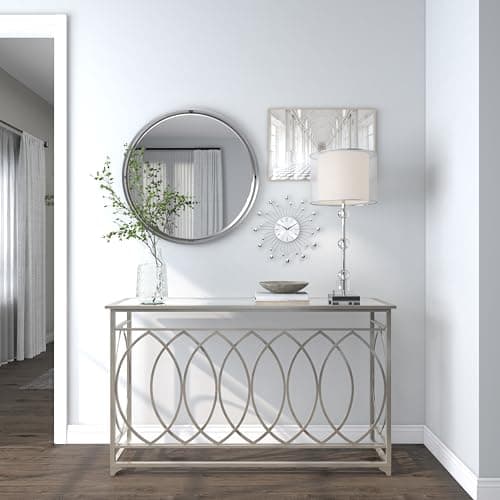 Deco 79 Metal Starburst Decorative Wall Clock With Crystal Accents for Home and Room, 15" x 2" x 15", Silver 8