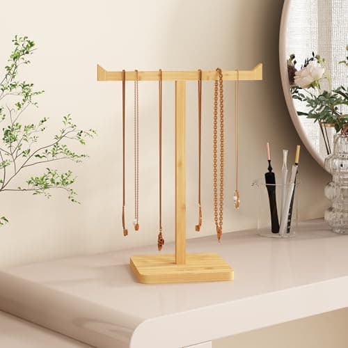 Adhoklop Towel Rack T-Shape Hand Holder, Bamboo Standing Towel Rack for Bathroom Kitchen Vanity Countertop 7