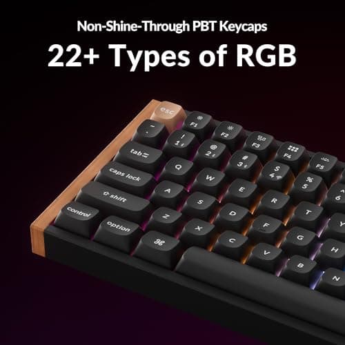 Keychron K4 HE – 96% Compact Hall Effect Wireless Mechanical Keyboard with Number Pad, Magnetic Switch, Rapid Trigger, Custom RGB, QMK/VIA, 2.4GHz/BT5.2/Wired, for Mac/Windows/Linux, Wood Frame, Black 8