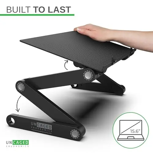 WorkEZ Adjustable Laptop Stand for Desk, Adjustable Height Laptop Stand, Ergonomic Foldable Portable PC Holder, Computer Riser, Home Office Supplies 8