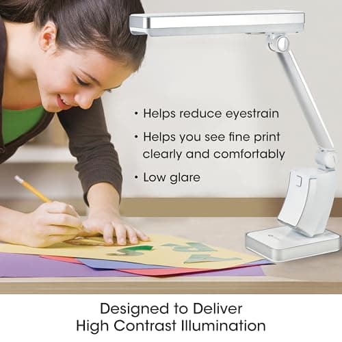 OttLite 13W Slimline Desk Lamp - Home, Office, Bedroom, or Reading (White) 5