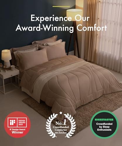 ESCURA Tw® Climate Control Comforter, King/Cali King, German Patented PCM Down Alternative All-Season Design for Hot Sleepers & Night Sweats, Bamboo Lightweight Breathable Hypoallergenic Blanket 8