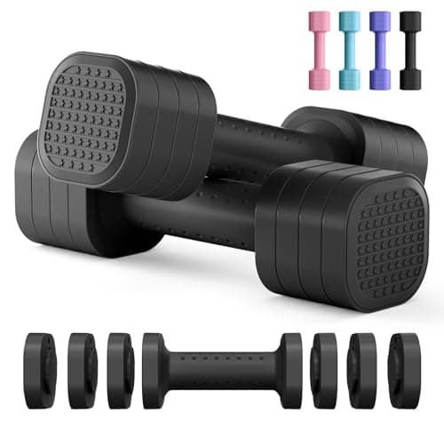Zempox Adjustable Dumbbell Set of 2, 4 in 1 Free Weights Dumbbells Set for Women, Hand Weights for Women at Home, Each 2lb 3lb 4lb 5lb with TPU Soft Rubber Handle for Home Gym Exercise Training