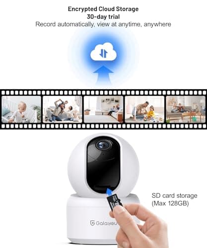 GALAYOU Indoor Security Camera 2K, Pet Camera, 360 Degree 2.4G WiFi Home Security Camera for Baby/Elder/Nanny with Night Vision, 24/7 SD Card Storage, Works with Alexa and Google Assistant G2-2Pack 6