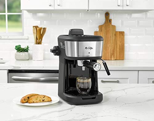 Mr. Coffee Espresso and Cappuccino Machine, Single Serve Coffee Maker with Milk Frothing Pitcher and Steam Wand, 20 ounces, Stainless Steel,Black 9