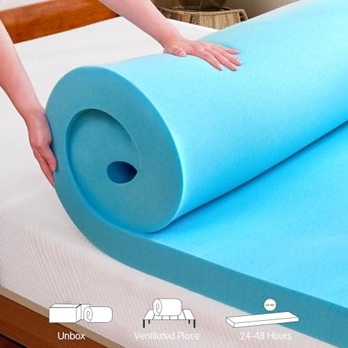 Hokway 4 Inch Mattress Topper Memory Foam Twin XL Mattress Pad Bed Topper Ventilated High Density Pad, CertiPUR-US Certified, Medium Firm 7