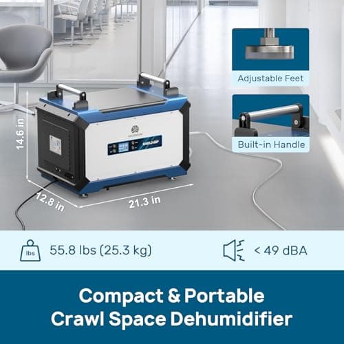 ARGENDON 180 Pints Commercial Dehumidifier with Pump for Crawl Space, Industry Water Damage Unit for up to 2,300 sq ft Large Space, Job Sites, Basement, Auto Defrost, 5 Years Limited Warranty 7