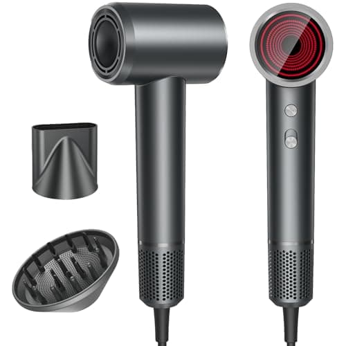 Hair Dryer, Professional Ionic Hair Dryer for Fast Drying, High Speed Hair Blow Dryer with Diffuser for Home Salon Travel, Constant Temperature Hair Care Without Hair Damage