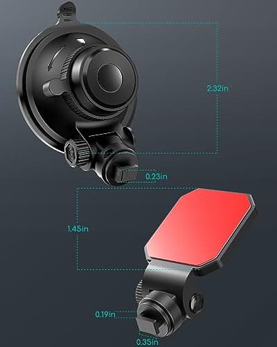 COOAU Car Dash Cam Mounting Bracket, Adjustable Windshield Mount for Dash Camera, Suction Cup Mount for Dashboard Camera, Suitable for D20, D20S, D30S 6