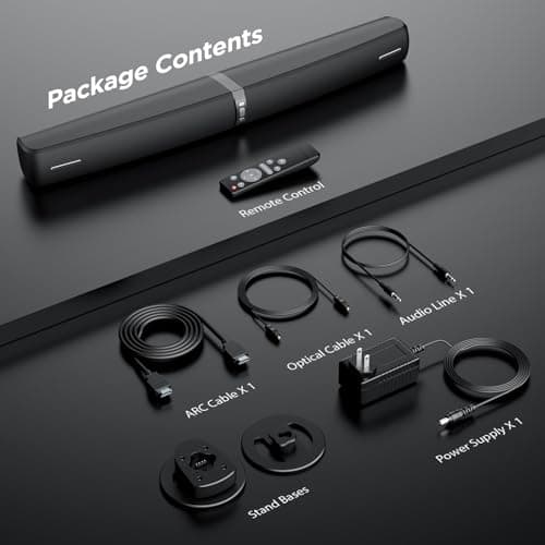 Assistrust Sound Bar for Smart TV,90W Soundbar with Bluetooth/ARC/Optical/AUX Connect, Auto Volume Boost, 3 Customizable Equalizer Modes, 2 in 1 Detachable Soundbar for TV/PC/Gaming/Projectors 9