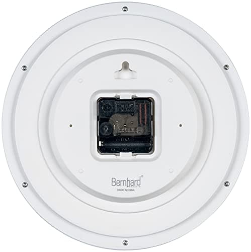 Bernhard Products White Wall Clock Silent Non Ticking 10 Inch Quality Quartz Battery Operated Round Easy to Read Home/Kitchen/Office/Classroom/School Clocks 6