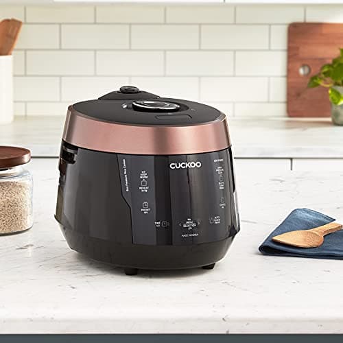CUCKOO High Pressure Rice Cooker 6-Cup Uncooked / 12-Cup Cooked with Nonstick Inner Pot, Versatile Rice Maker with 12 Menu Options and Steam Plate, Fuzzy Logic Tech, Voice Guide, Black (CRP-P0609S) 2