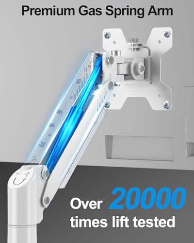 Single Monitor Arm Fits up to 32 Inch, Desk Mount Holds 4.4-19.8lbs Computer Screen, Full Motion Gas Spring, VESA Mount 75x75, 100x100, Freelift 6