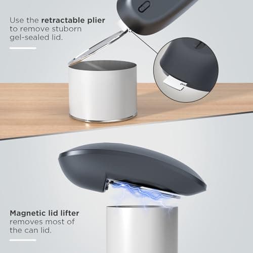 Canslab Ultrablde SE - USB Rechargeable Electric Can Opener for Kitchen for Seniors with Arthritis- Cordless Battery Powered Automatic, Side Cut, Smooth Edge, Handsfree, for Small or Large Cans, Grey 5