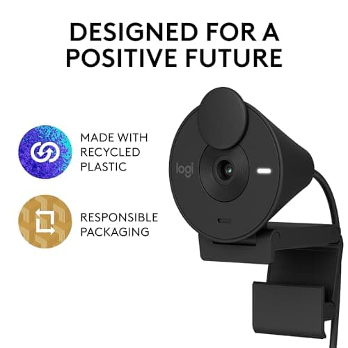 Logitech Brio 301 Full HD Webcam with Privacy Shutter, Noise Reduction Microphone, USB-C, Certified for Zoom, Microsoft Teams, Google Meet, Auto Light Correction - Black 8