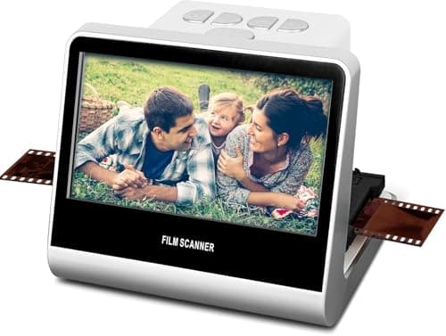 22 MP Film & Slide Scanner with Large 5 Inch LCD Screen, Digital Film Scanner Built-in 16GB Memory Converts B&W/135/110/126 KPK Negative and Super 8/Monochrome Slides into JPEG Photos