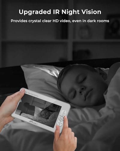 iFamily 7" Large Split Baby Monitor with 2 HD Cameras and Audio, 1080P HD Video Baby Monitor No WiFi,Hack Proof 6