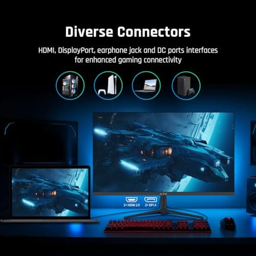 KTC 24 Inch Gaming Monitor FHD 1080P Fast IPS 165Hz, 125% sRGB 1ms HDR Zero-Frame Computer Monitor, HDMI 2.0x2, DisplayPort 1.4x2, FreeSync & G-Sync, Tilt, VESA Compatible, Eye Care, H24T09P 5