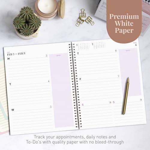 Rileys 2025 Weekly Planner - Annual Weekly & Monthly Agenda Planner, Jan - Dec 2025, Flexible Cover, Notes Pages, Twin-Wire Binding (8.5 x 11-Inches, Lilac) 6