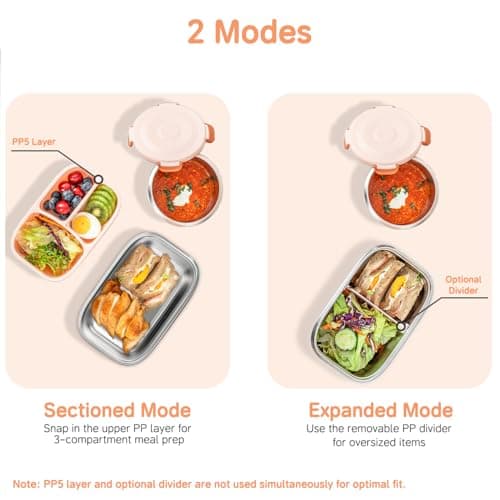 BEVISS 18/8 Stainless Steel Bento Box, Bento Lunch Box with Soup Bowl for Kids and Adults, Food Containers with Bag for Office or School, Pink 5