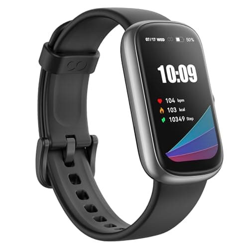 anyloop Health Fitness Tracker, Heart Rate/SpO2/Sleep Monitor, Step Calorie Counter Pedometer, 7-Day Battery Activity Trackers & Smart Watches, IP68 Waterproof Fitness Watches for Men Women (Black)