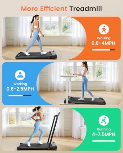 ANCHEER Folding Treadmill with Incline, 2.5HP Under Desk Treadmill for Home, 300lbs Low Noise Walking Pad with Remote Control and Handle Bar, Forest Green 6