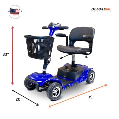 Deluxe Scooters Portable Scooter: 300 Lb Capacity, Long-Distance Mobility Scooter, Comfort Seating, LED Illumination - 10 Mile Range (Deluxe Blue) 8
