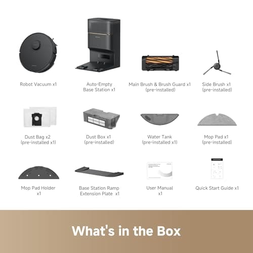 DREAME D20 Pro Plus Robot Vacuum, 13,000Pa Suction, DuoBrush for Pet Hair, Corner Cleaning, Self Emptying, LDS Navigation Laser Avoidance, Vacuum Mop, Hard Floors&Carpets (Black) 10