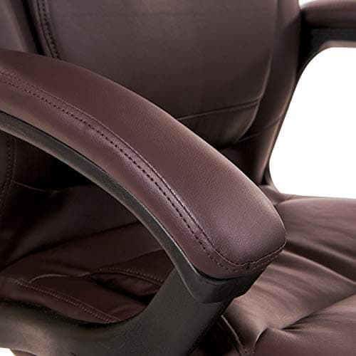 Office Star EC Series Executive Bonded Leather High Back Adjustable Office Chair with Thick Padded Contour Seat and Locking Tilt Control, Burgundy 6