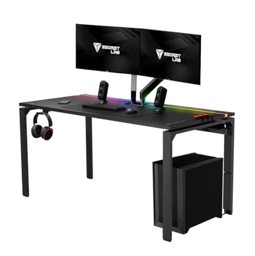 Secretlab Magnus Metal Desk | Ergonomic Gaming Desk with Magnetic Ecosystem | in-Built Cable Management Tray | Ultra-Durable| Black Magnetic Leatherette Desk Mat | 5-Year Warranty