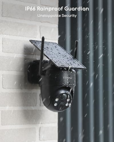 COOAU Solar Security Cameras Wireless Outdoor – Low-Light Rechargeable​​, Easy to Install, 2K 360° Camera for Home Security, Surveillance Cam with AI Smart Detection, Color Night Vision, IP66, Alexa 9