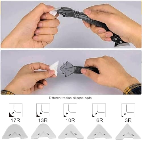 JXINLODGEG Caulk Gun Kit for 10oz Caulk Tubes – Silicone Caulking Gun, Caulk Remover, Sealant Finishing Tool & Grout Scraper – 10:1 Thrust Ratio for Precision Home and Outdoor Repairs 5