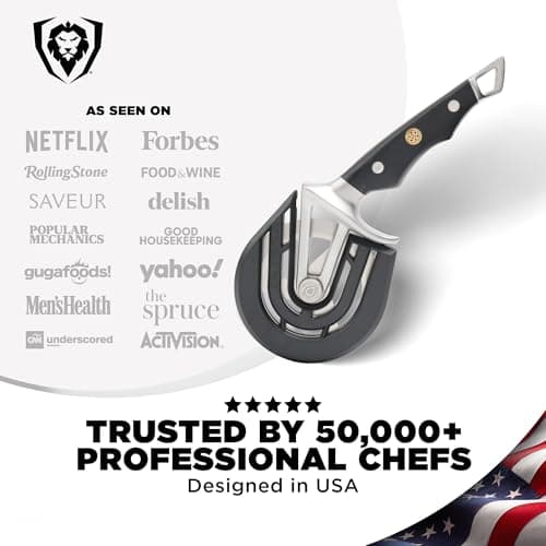 Dalstrong Pizza Cutter Wheel - High-Carbon Heavy-Duty Stainless Steel - G10 Handle - Easy Cleaning Best Pizza Knife Slice - Thumb Guard Protection & Blade Cover - The Orbit Razor Unique Pizza Slicer 6