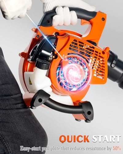 Getell Handheld Gas Leaf Blower – 26cc 2-Cycle Engine, 180 MPH, 380 CFM – Gas Powered Blower for Lawn Care, Leaf Cleanup, Driveways, and Light Snow Removal (Orange) 9